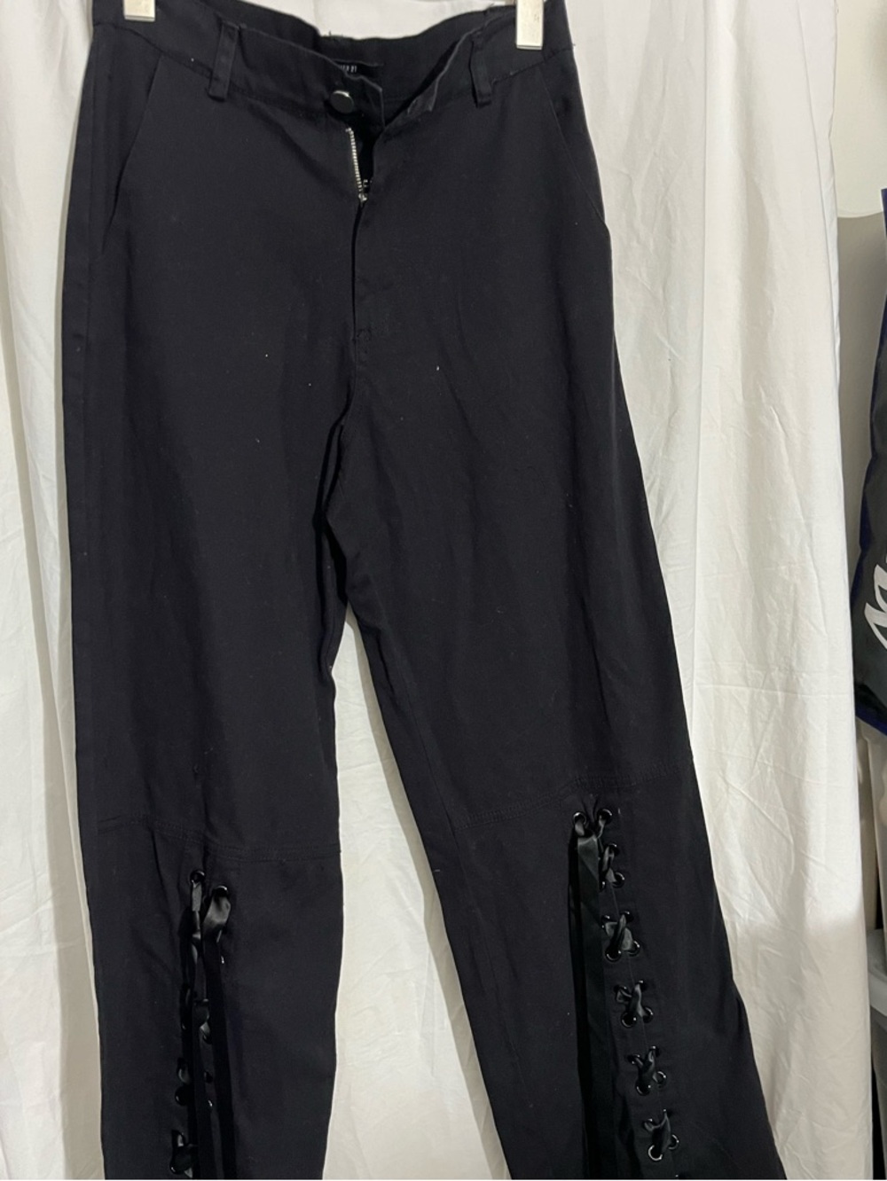 Forever 21 Black Lace-Up Leg Chinos